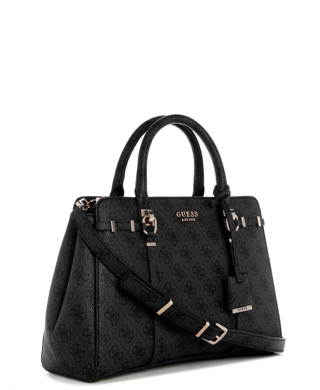 Bolsa Leona Logo Multi Comp Satchel Preto Preto 2