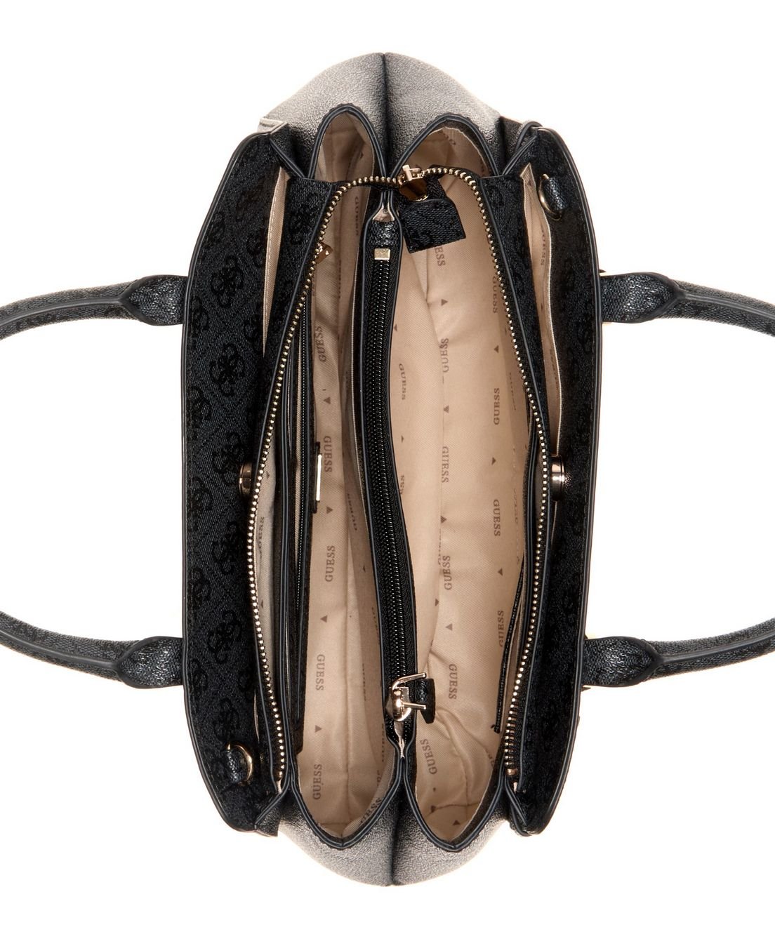 Bolsa Leona Logo Multi Comp Satchel Preto Preto 4