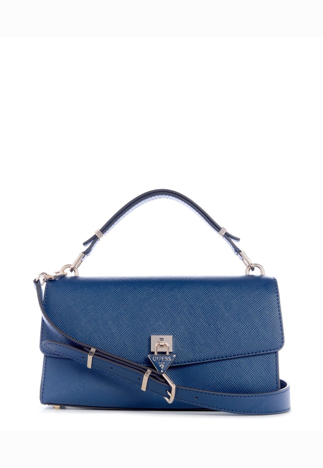 Bolsa Patsie Top Handle Flap Azul Marinho