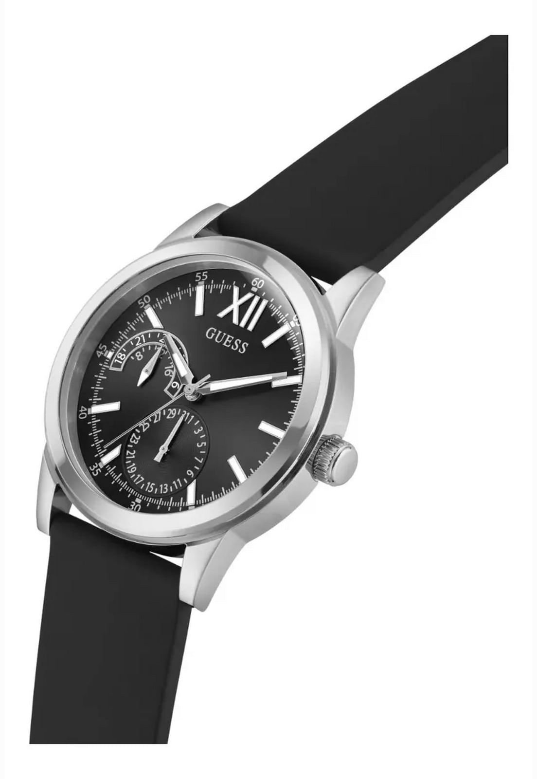 Relógio Masculino Pulseira Silicone Preto Preto/Prata 2