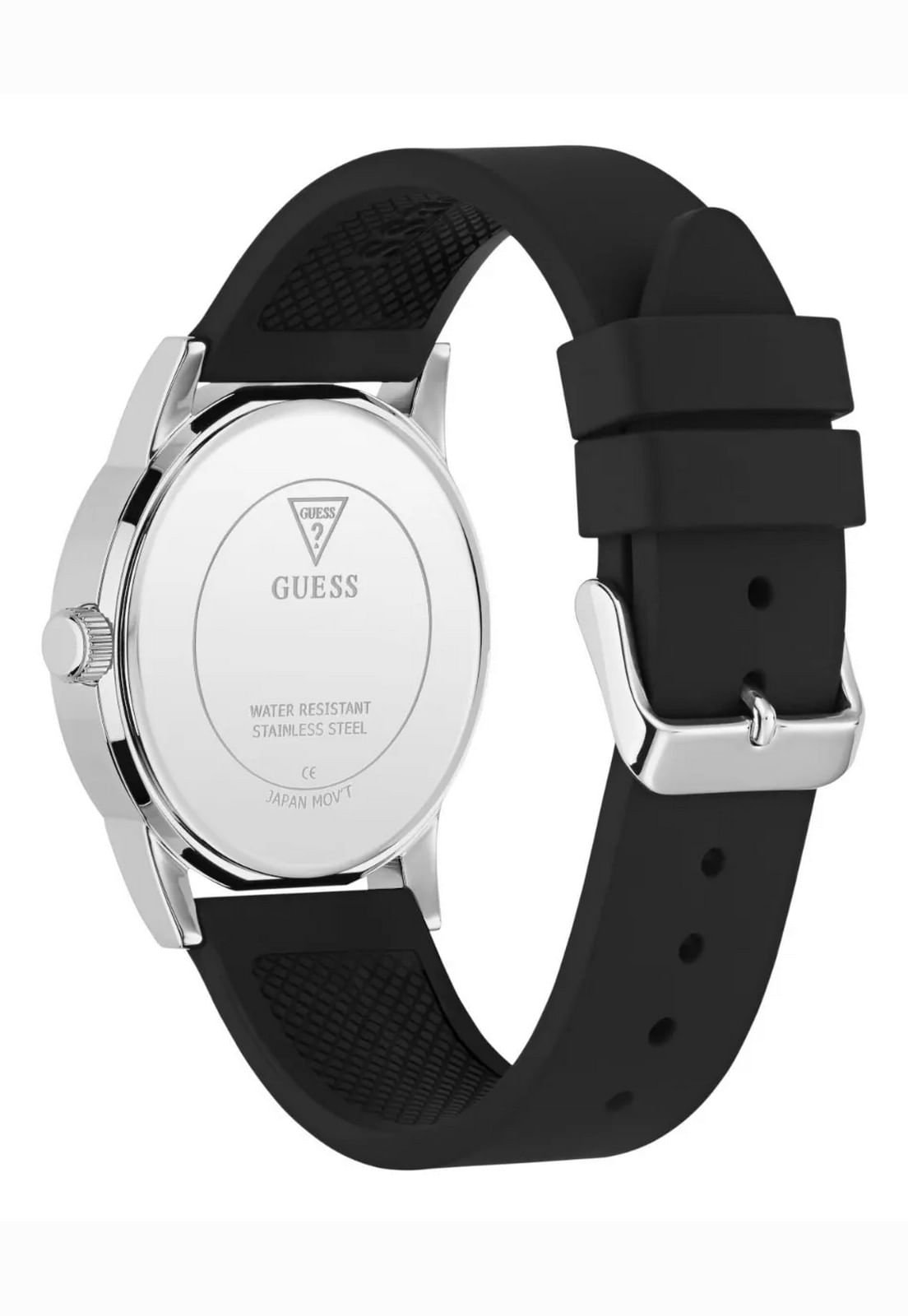 Relógio Masculino Pulseira Silicone Preto Preto/Prata 3