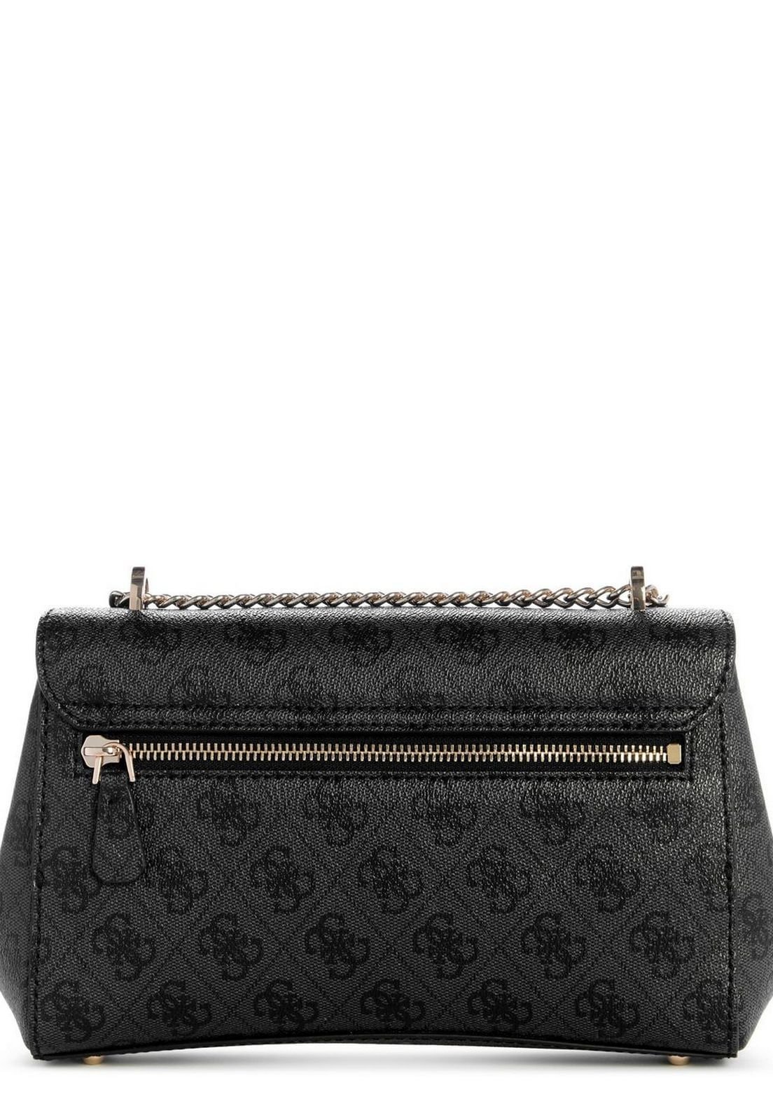 Bolsa Leona Logo Transversal Flap Preto Preto 3