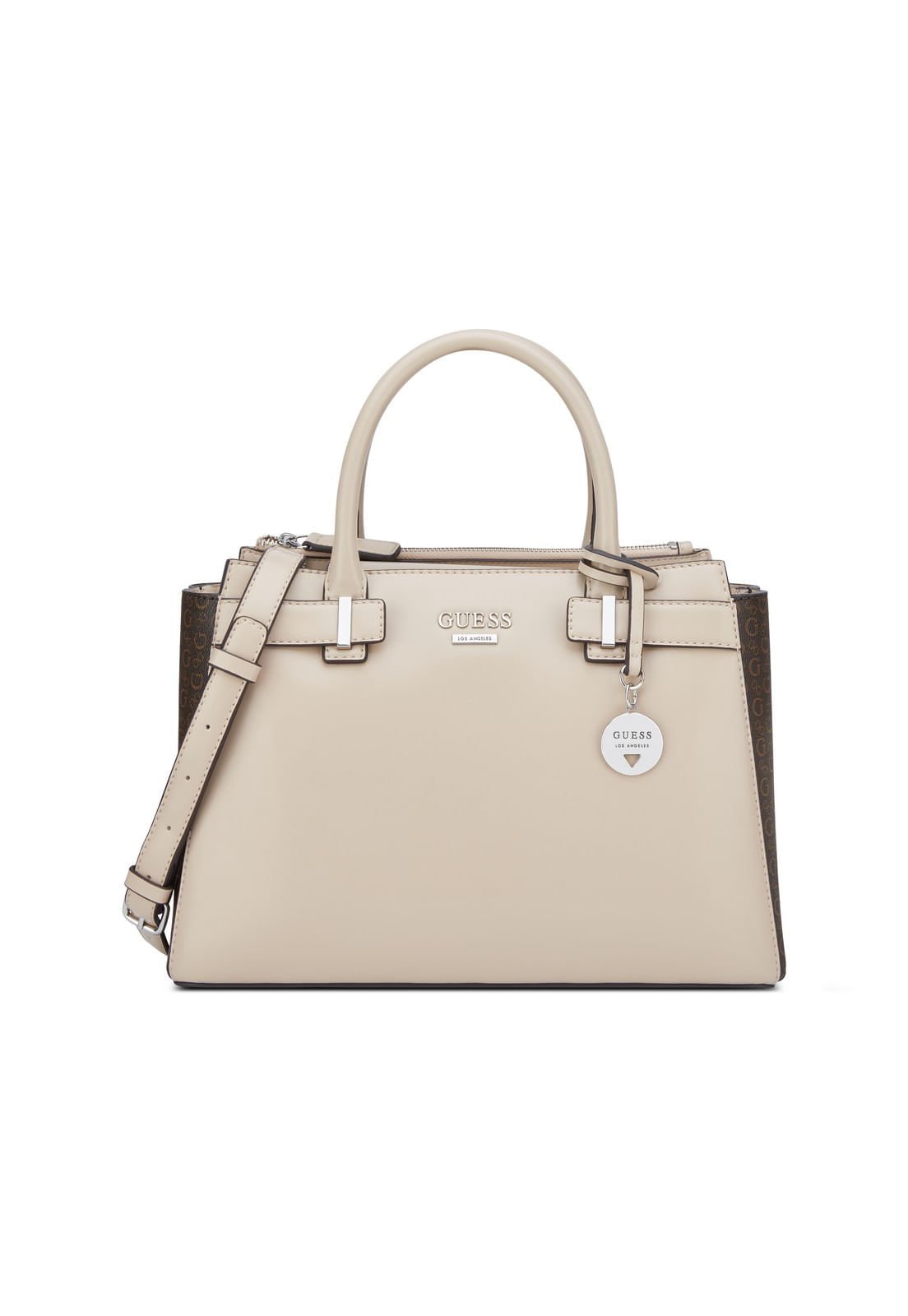 Bolsa Reena Satchel Marrom Marrom/Bege 2