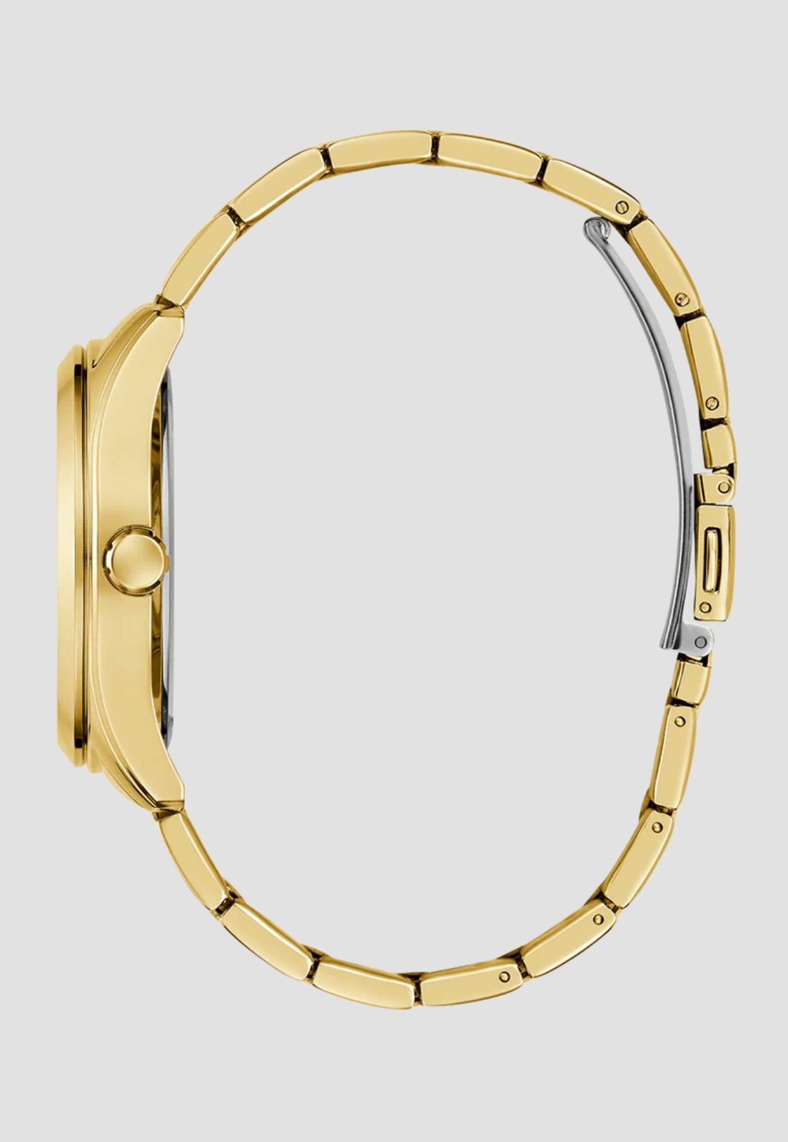 Relógio Redondo Multifunções Aço Dourado Dourado 8