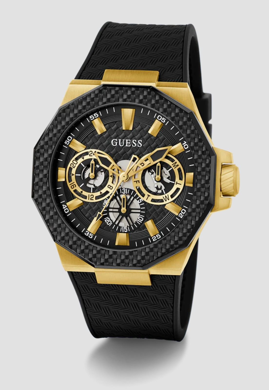 Relógio Sport Silicone Preto Dourado Dourado/Preto 2