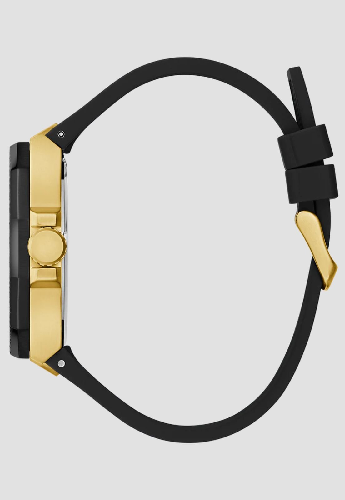 Relógio Sport Silicone Preto Dourado Dourado/Preto 4