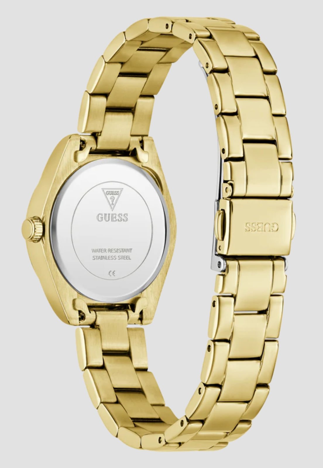 Relógio Redondo Analógico Cristais Verde Dourado Dourado 7