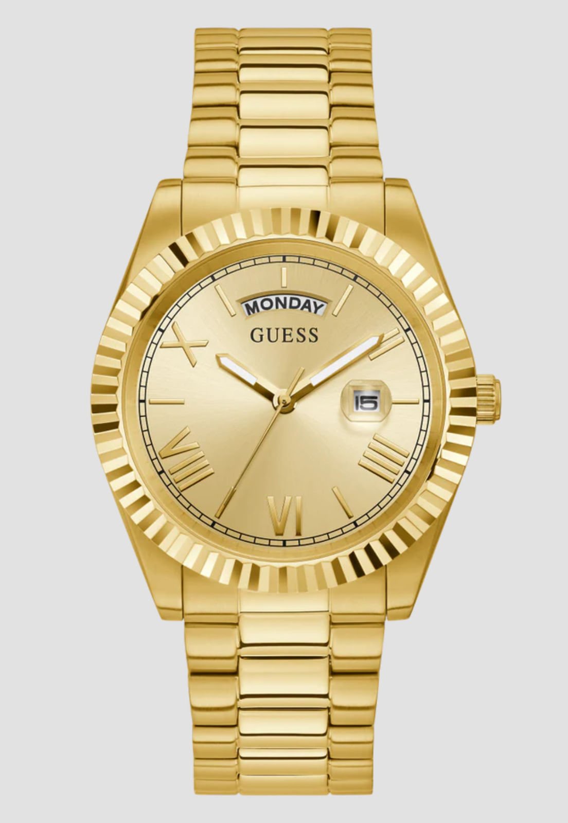 Relógio Analógico Aço Redondo Dourado