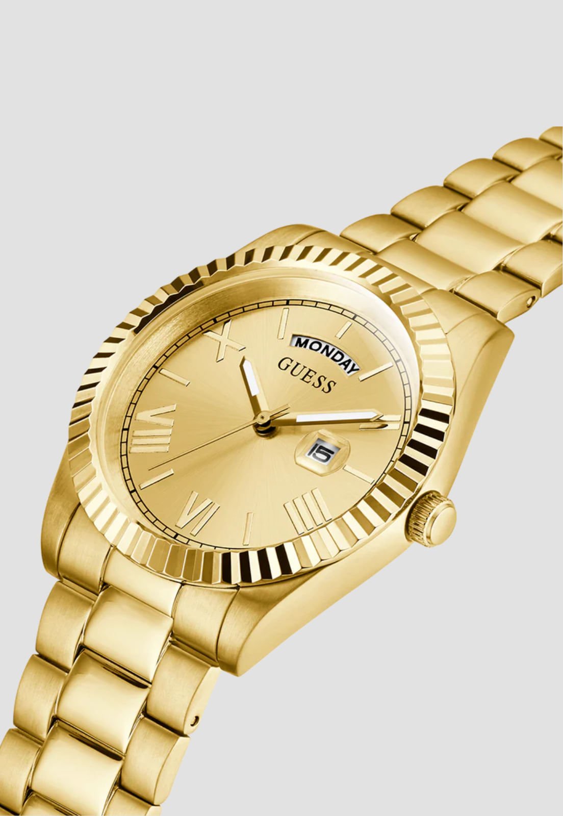 Relógio Analógico Aço Redondo Dourado Dourado 4
