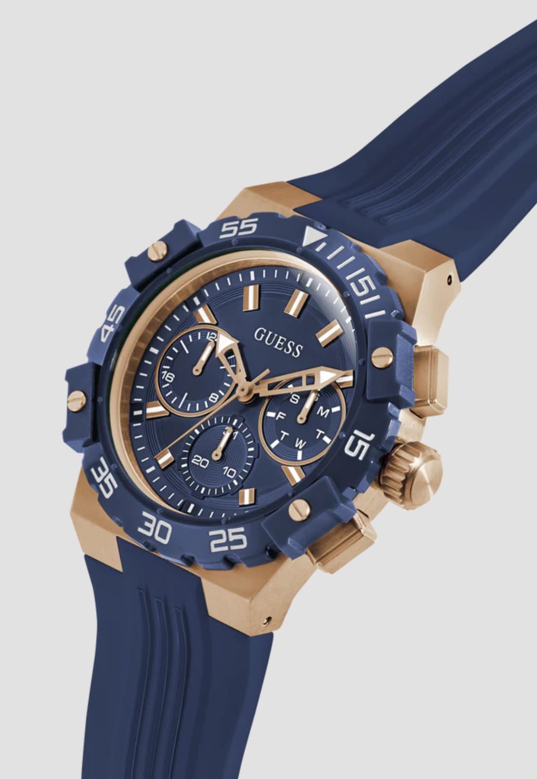 Relógio Sport Multifunção Silicone Azul Azul 4