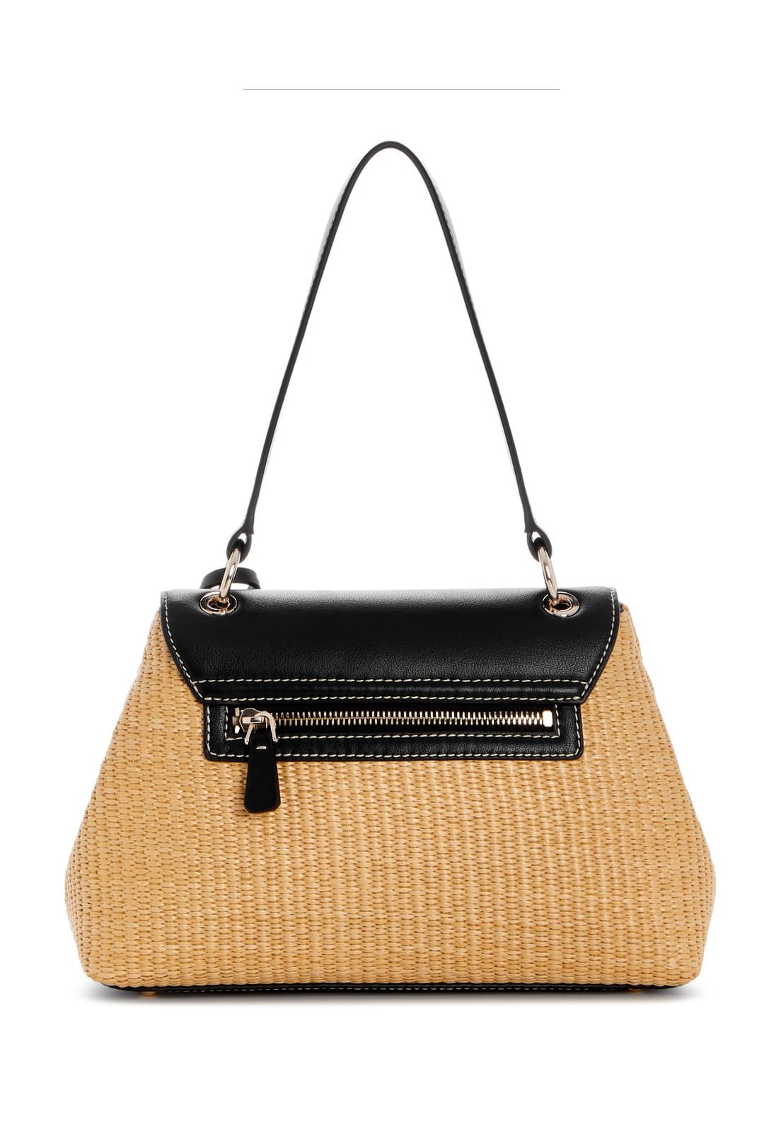 Bolsa Maggie Straw Shoulder Preto Bege/Preto 3