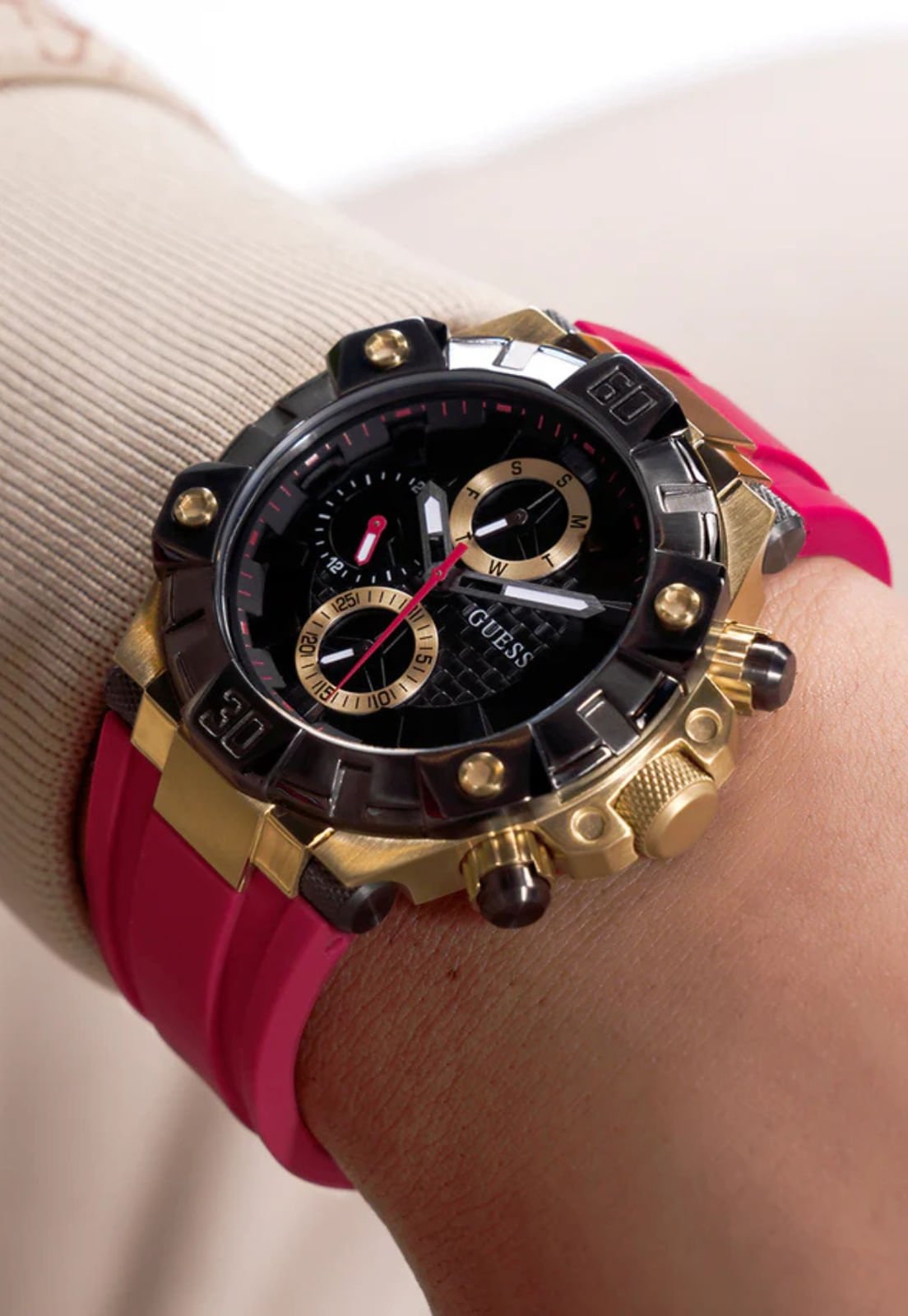 Relógio Multifunções Sport Vermelho Vermelho 2