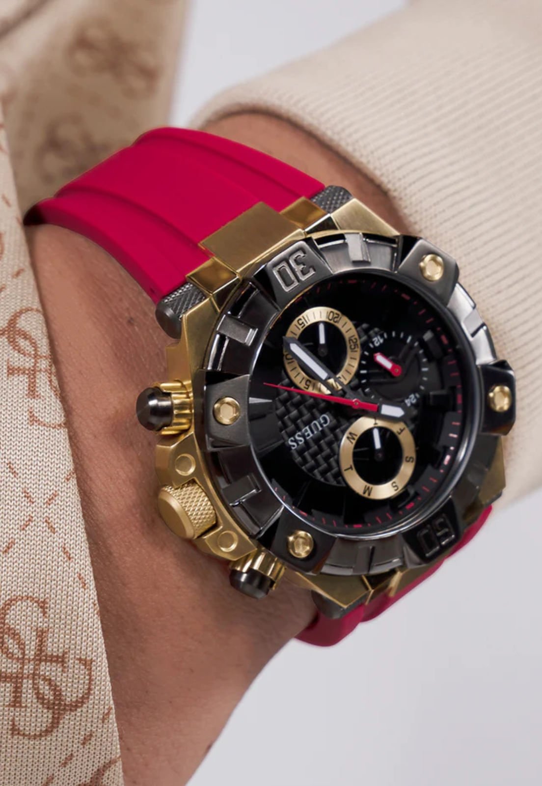Relógio Multifunções Sport Vermelho Vermelho 5