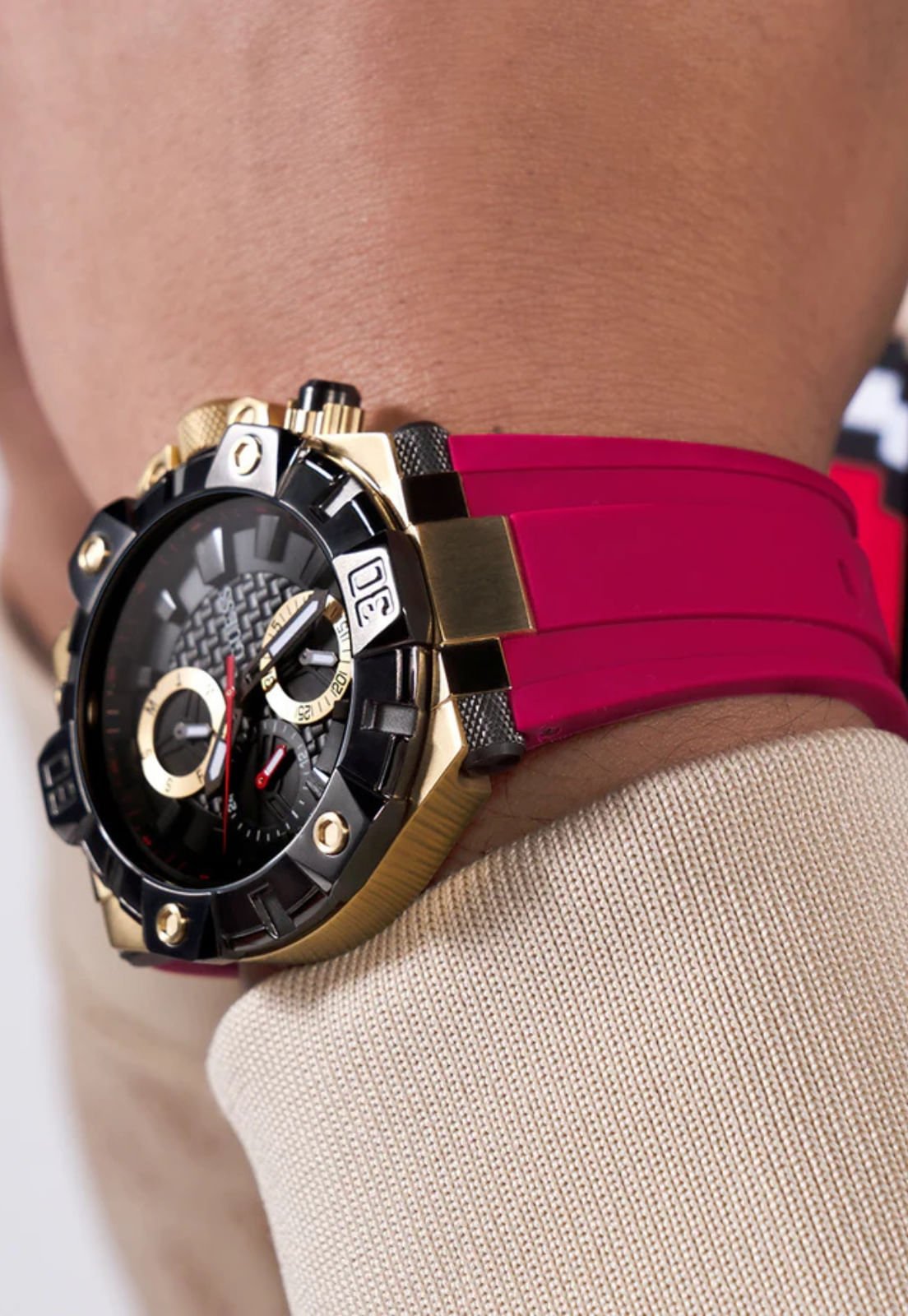 Relógio Multifunções Sport Vermelho Vermelho 6
