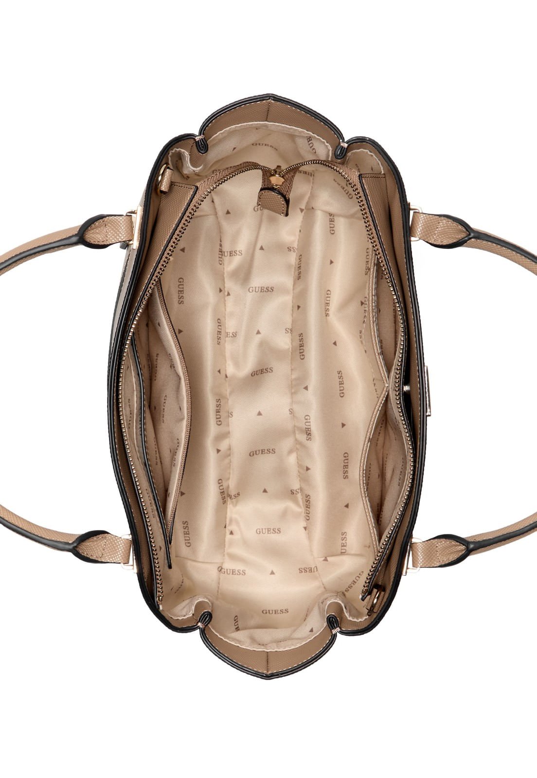 Bolsa Gilda Satchel 3 Compartimentos Bege Bege 4
