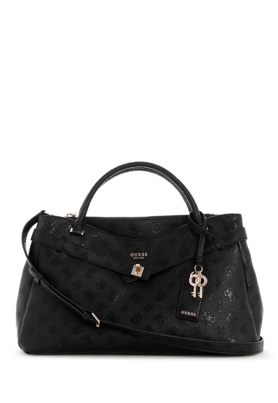 Bolsa Ella Logo Satchel Grande Girlfriend  Preto