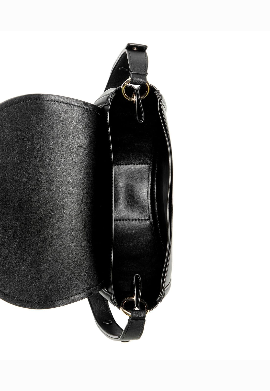 Bolsa Coleen Transversal  Flap Preto Preto 4