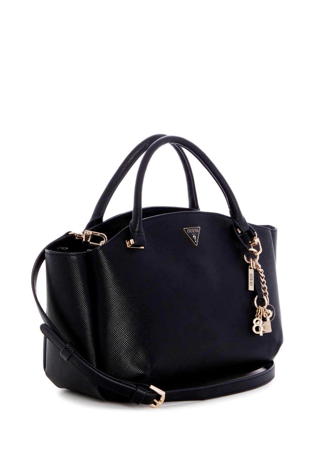 Bolsa Gilda Satchel 3 Compartimentos Preto Preto 2