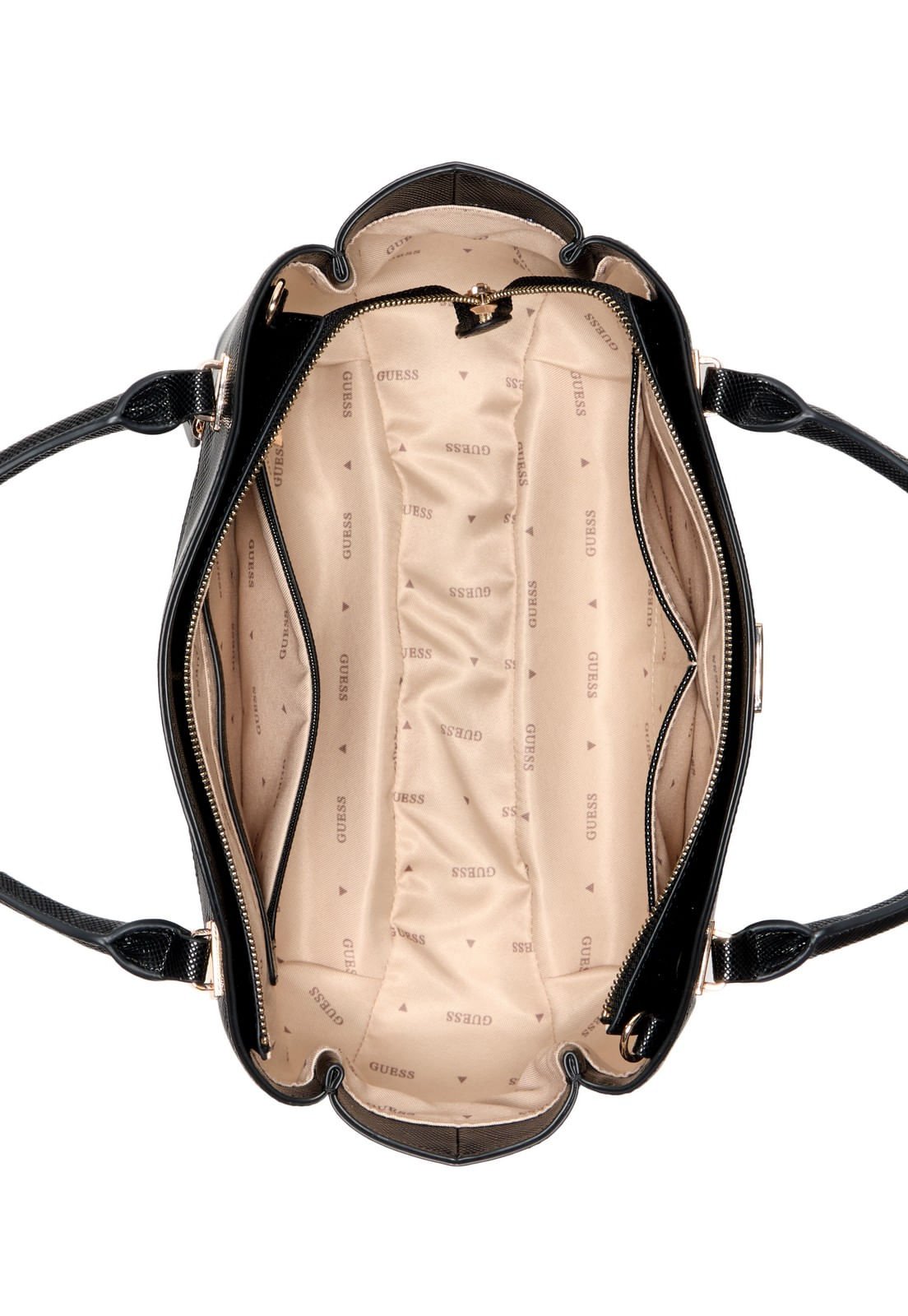Bolsa Gilda Satchel 3 Compartimentos Preto Preto 4