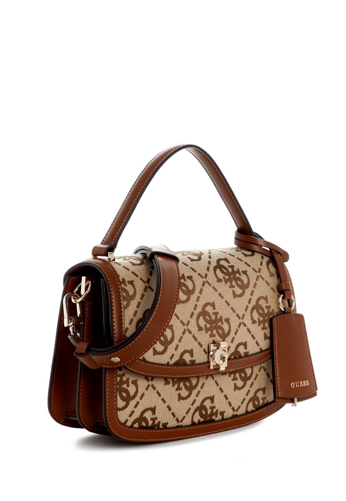 Bolsa Audrey Logo Transversal Flap Bege Bege 2