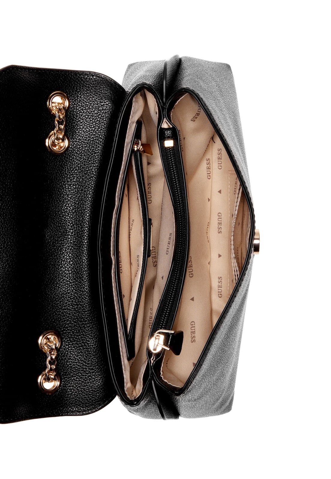 Bolsa Lindsey Transversal Flap Preto Preto 4