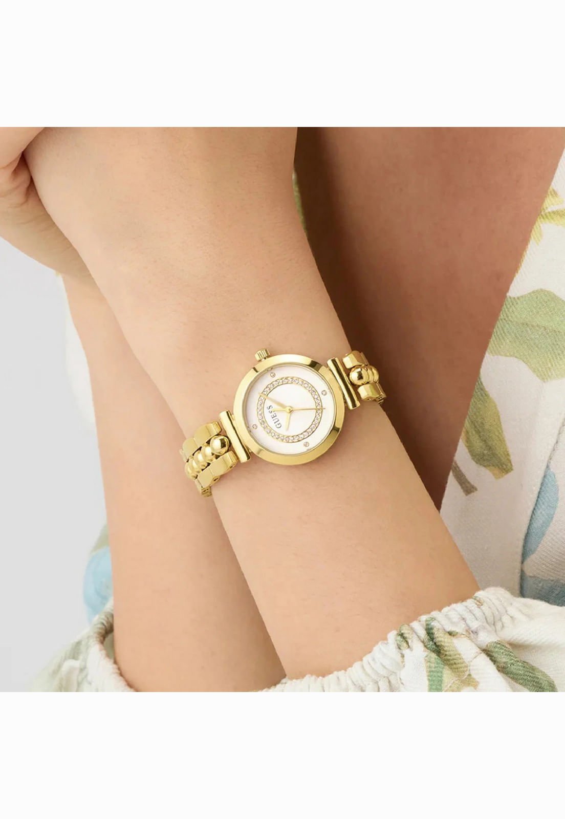 Relógio Guess Caixa E Pulseira Aço Dourado Dourado 2