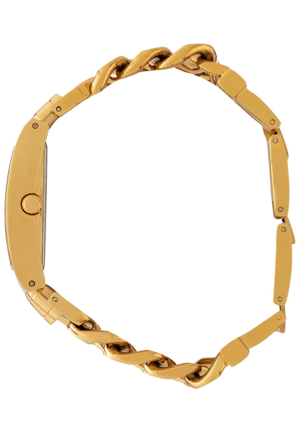 Relógio Retangular Analógico Pulseira Correntes Dourado Dourado 2