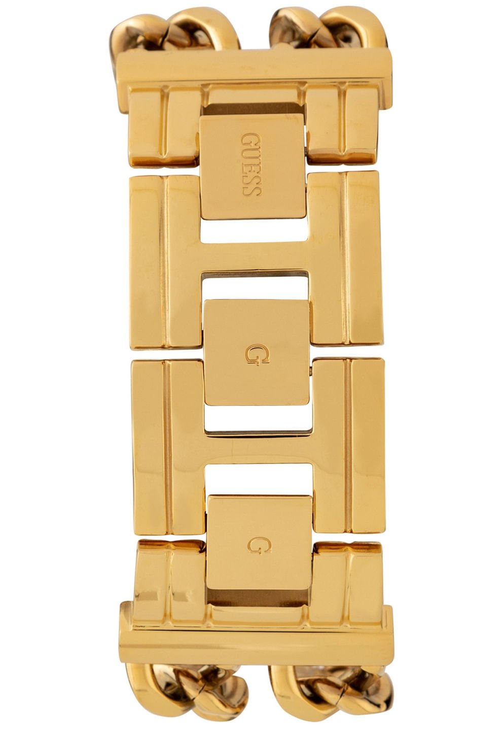 Relógio Retangular Analógico Pulseira Correntes Dourado Dourado 3