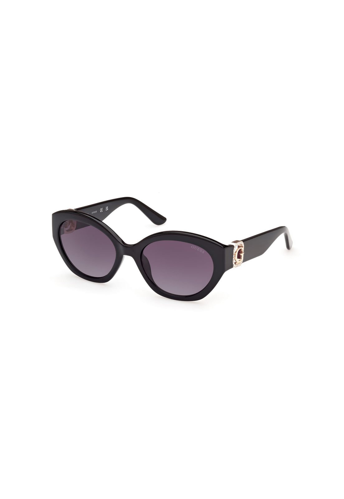 Óculos de Sol Oval Fumê Preto Preto 2
