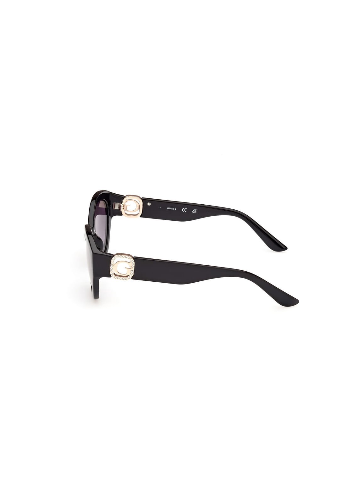 Óculos de Sol Oval Fumê Preto Preto 3
