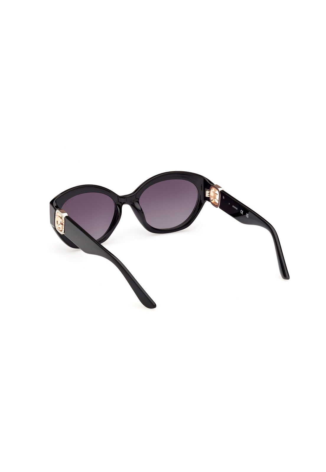 Óculos de Sol Oval Fumê Preto Preto 4