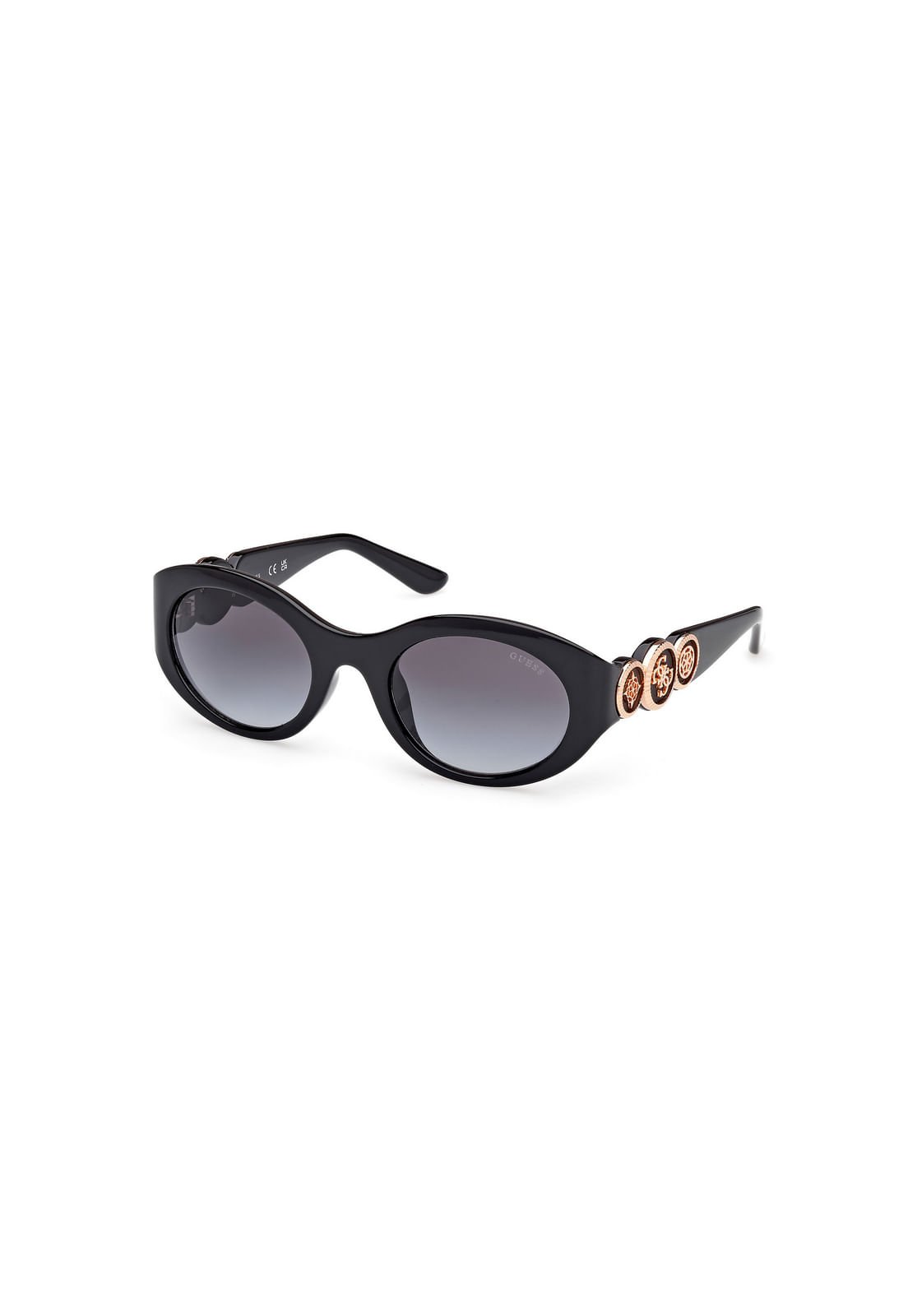 Óculos de Sol Oval Monograma Acetato Preto Preto 2