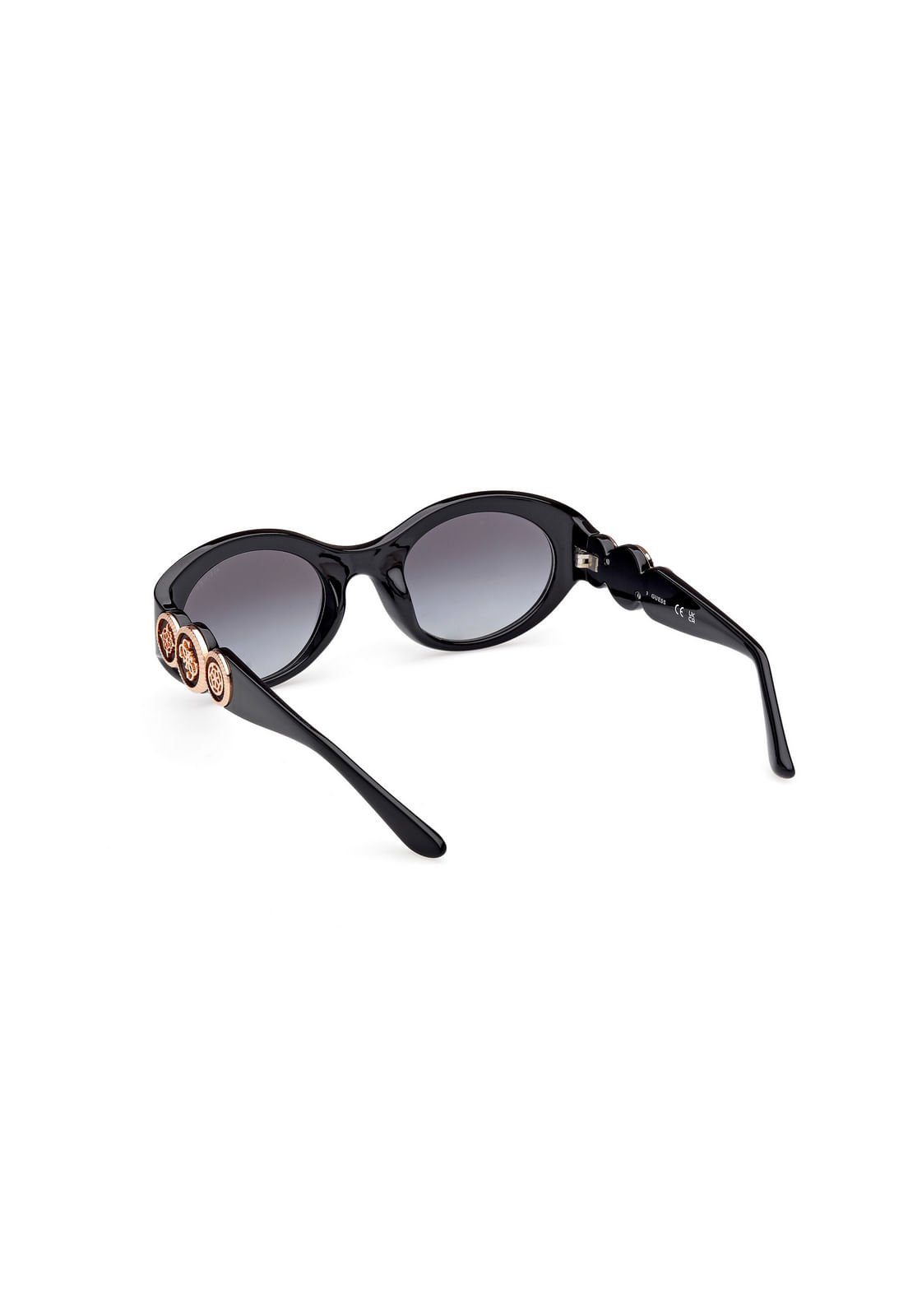 Óculos de Sol Oval Monograma Acetato Preto Preto 4