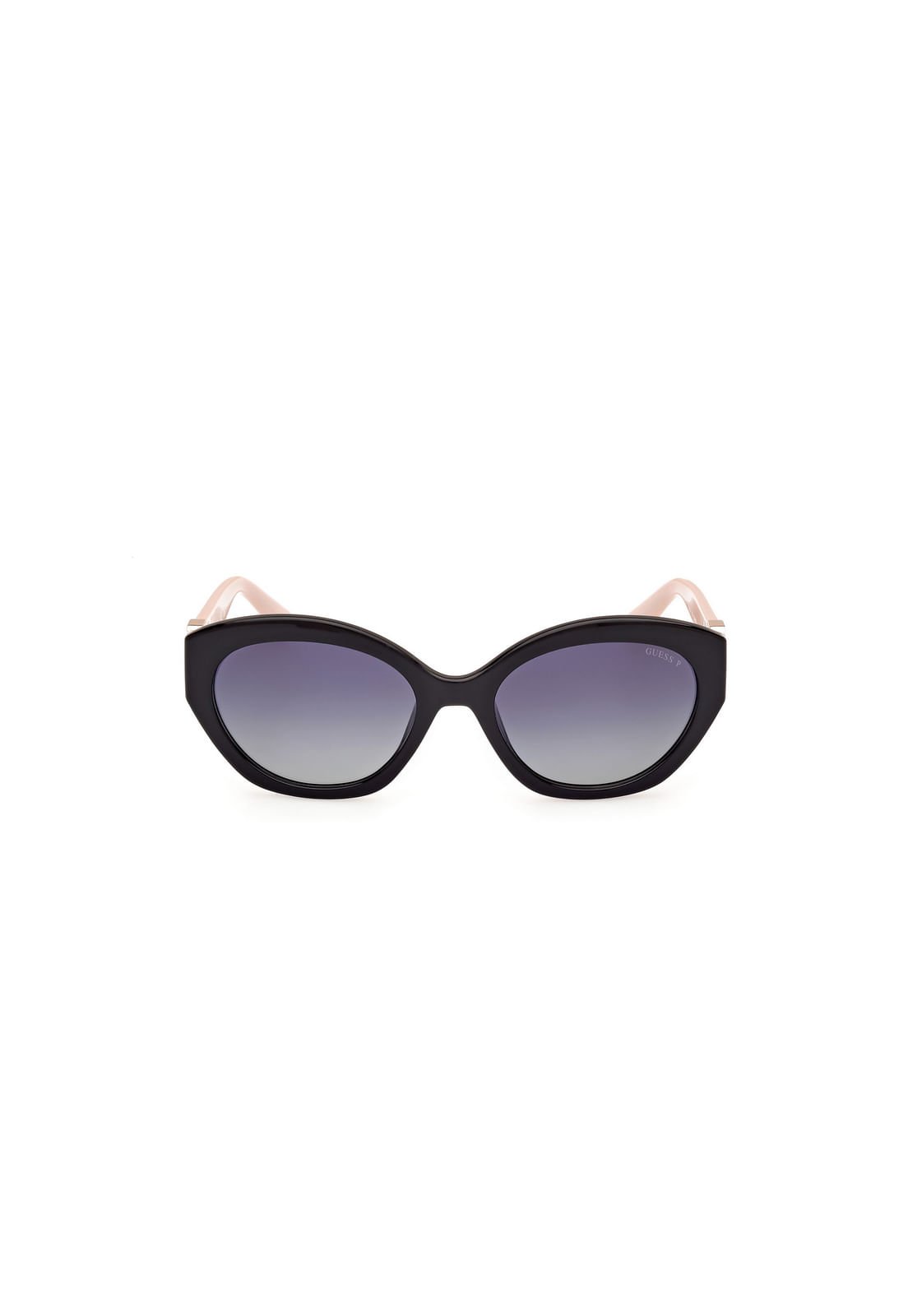 Óculos de Sol Oval Fumê Preto e Rosa Claro