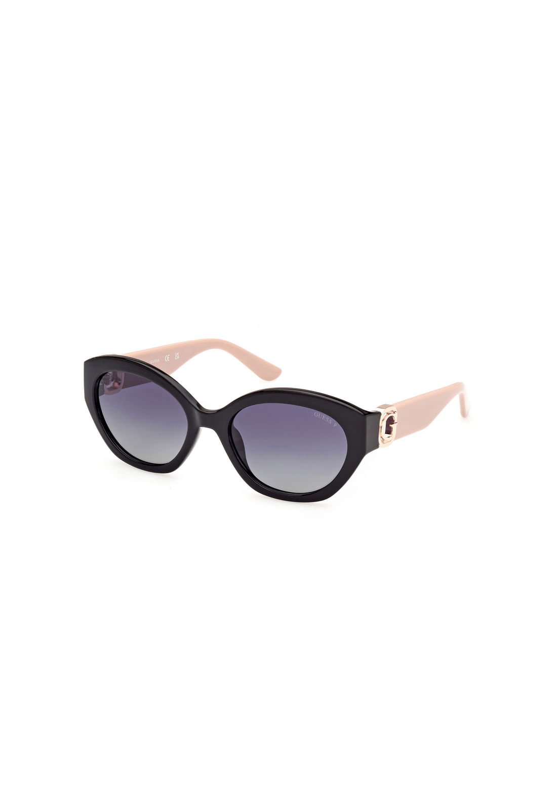 Óculos de Sol Oval Fumê Preto e Rosa Claro Rosa 2