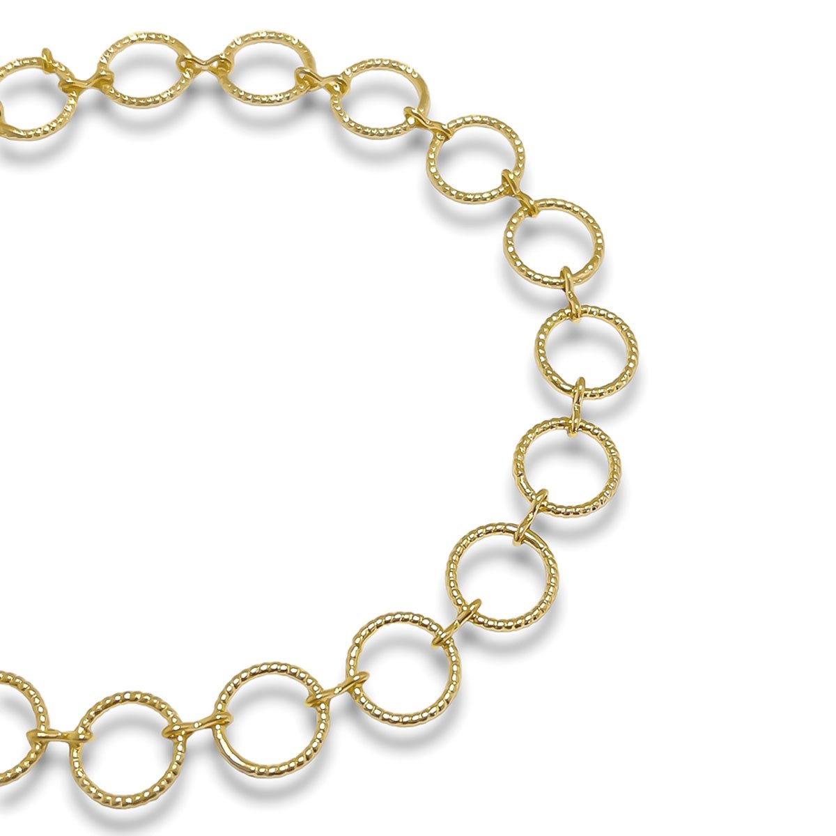 Pulseira Elos Diamantados Banhada a Ouro 18k Semijoia Dourado 3