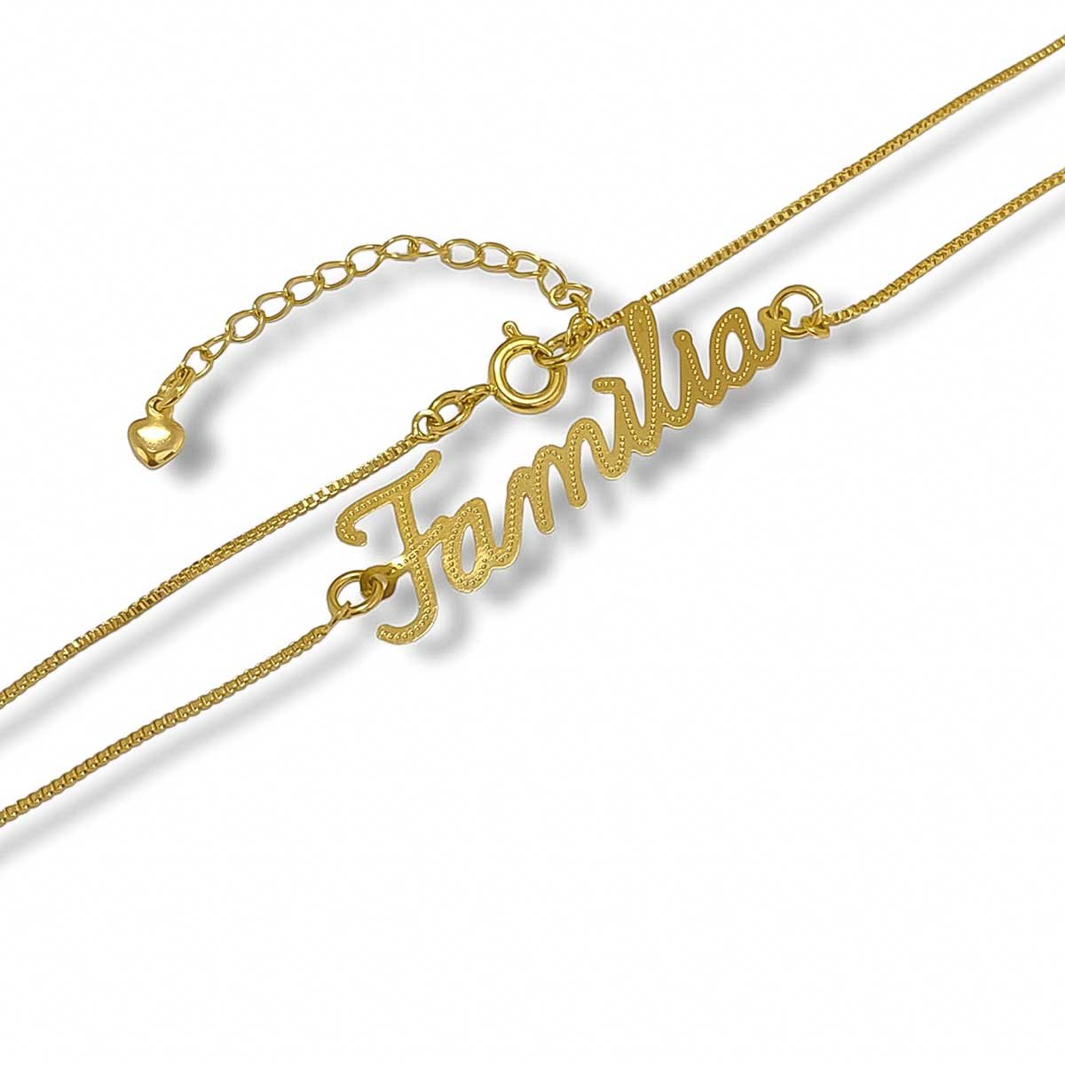 Colar Familia Banhado a Ouro 18k Semijoia Dourado 2