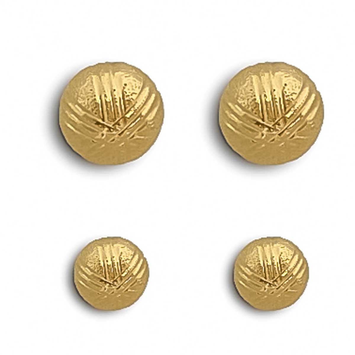 Kit Dois Brincos Primeiro e Segundo Furos Bolinha Banhado a Ouro 18K Dourado 1