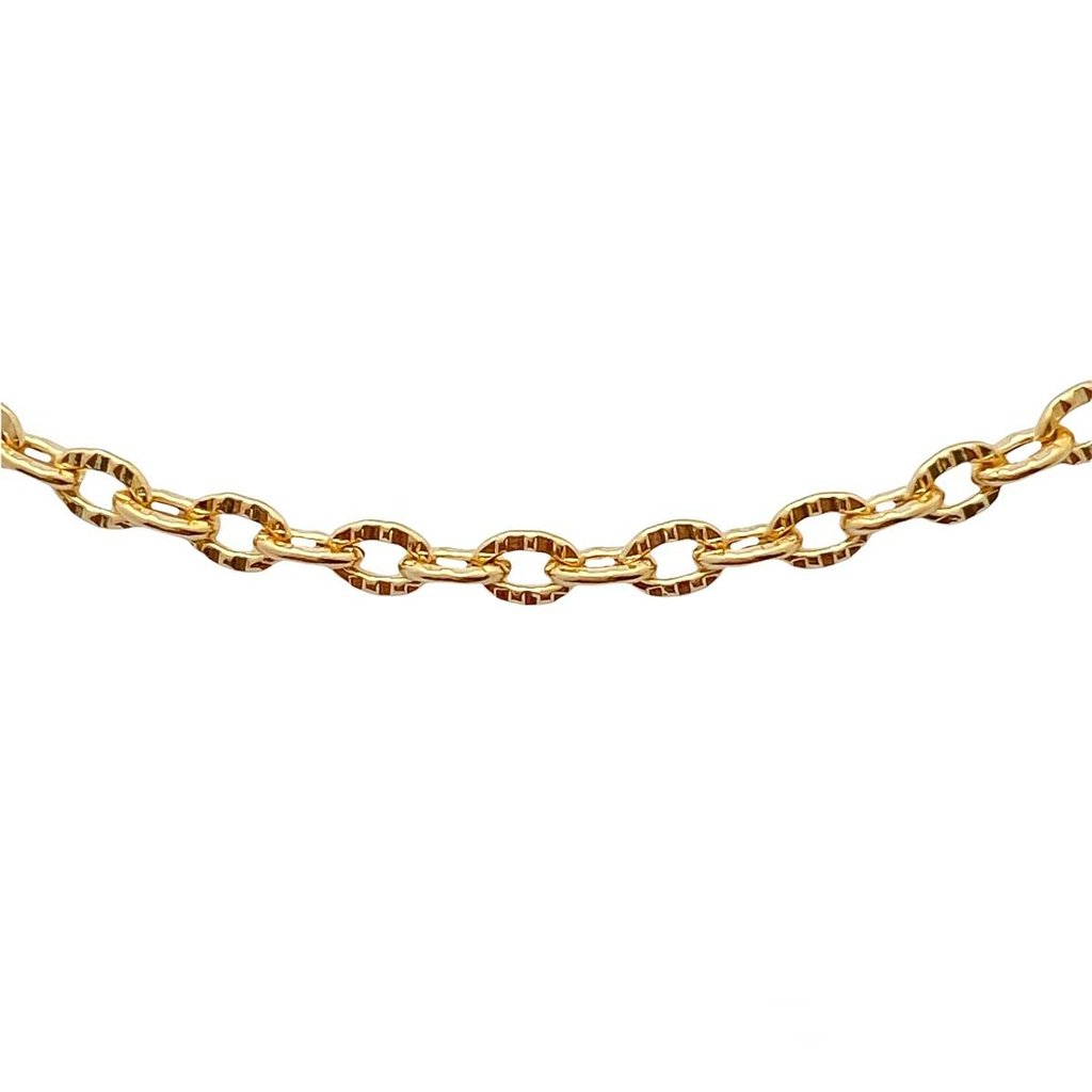 Pulseira Elo Portugues Fina Diamantada Folheada a Ouro 18k Semijoia Dourado 3