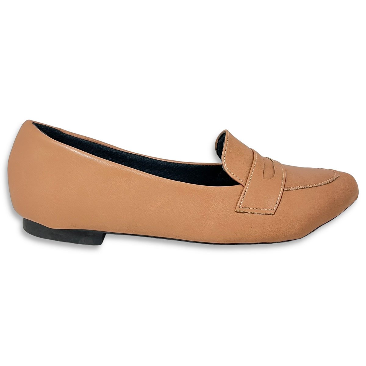 Sapatilha Mocassim Feminino Casual Bico Fino Nude  Bege 5