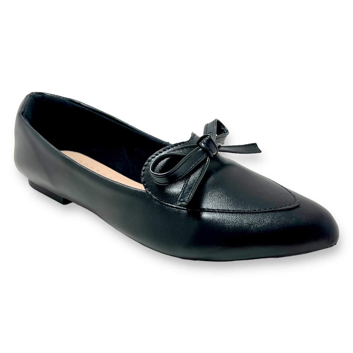 Sapatilha Mocassim Feminino Bico Fino Social Casual com Laco Preto 6