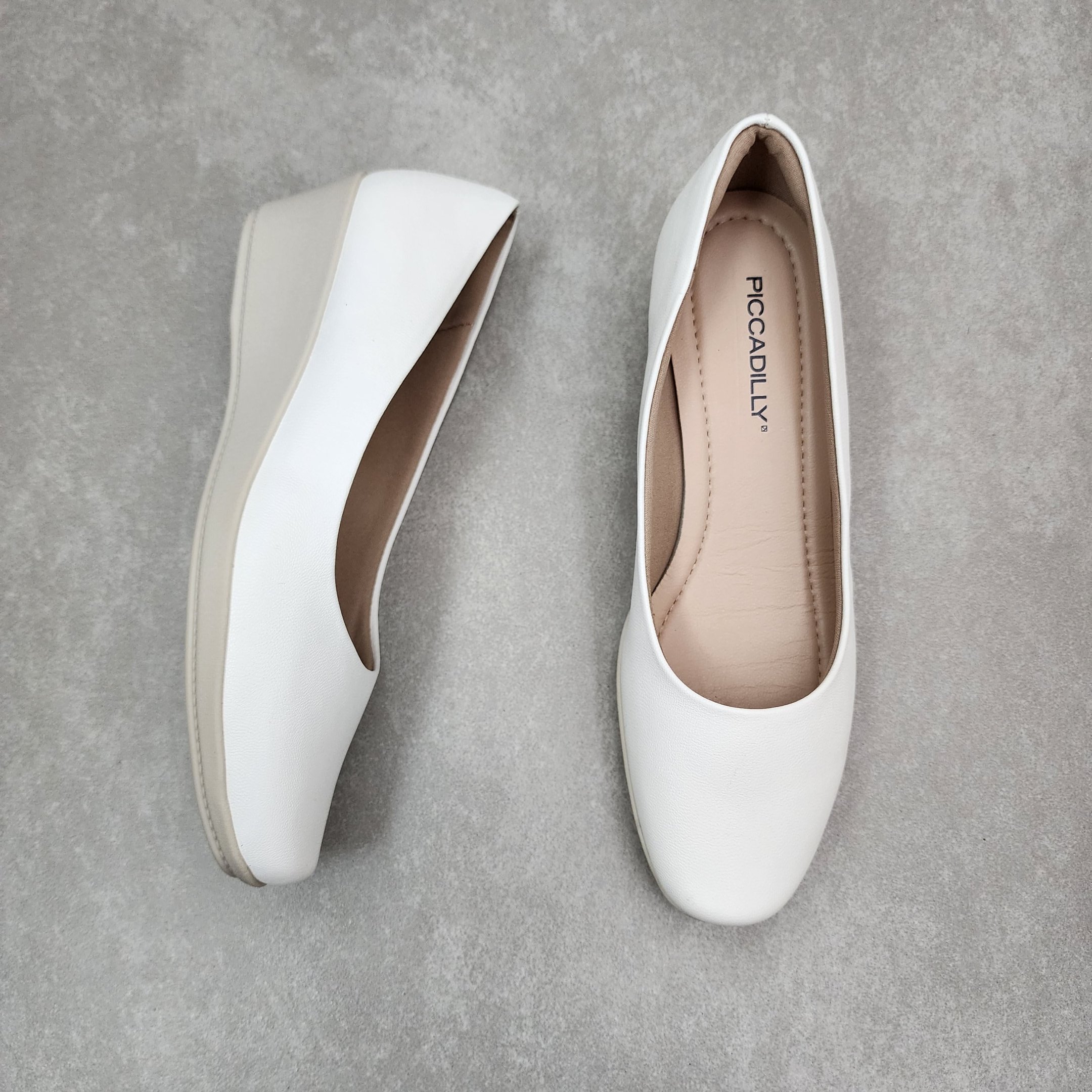 Sapato Piccadilly Salto Anabela - Branco Branco 2