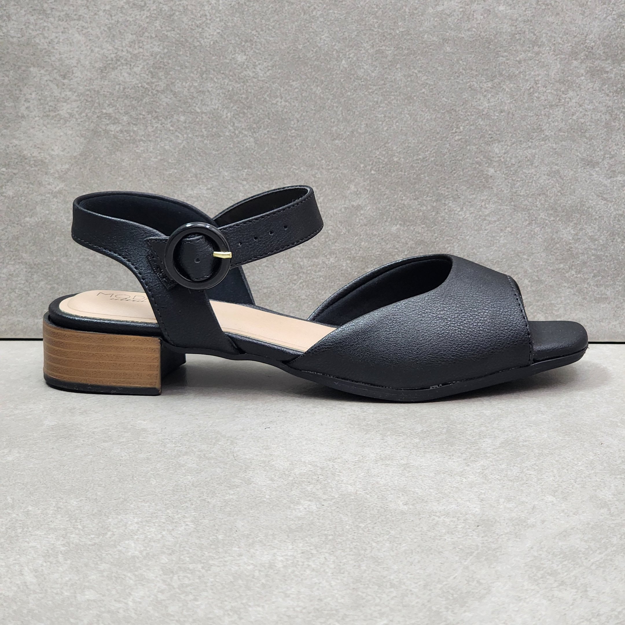 Sandália Modare Salto Baixo - Preto Preto 1