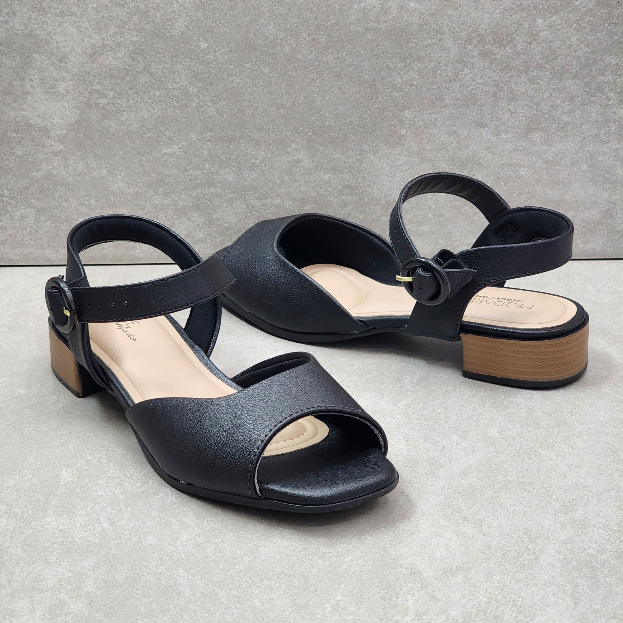 Sandália Modare Salto Baixo - Preto Preto 3
