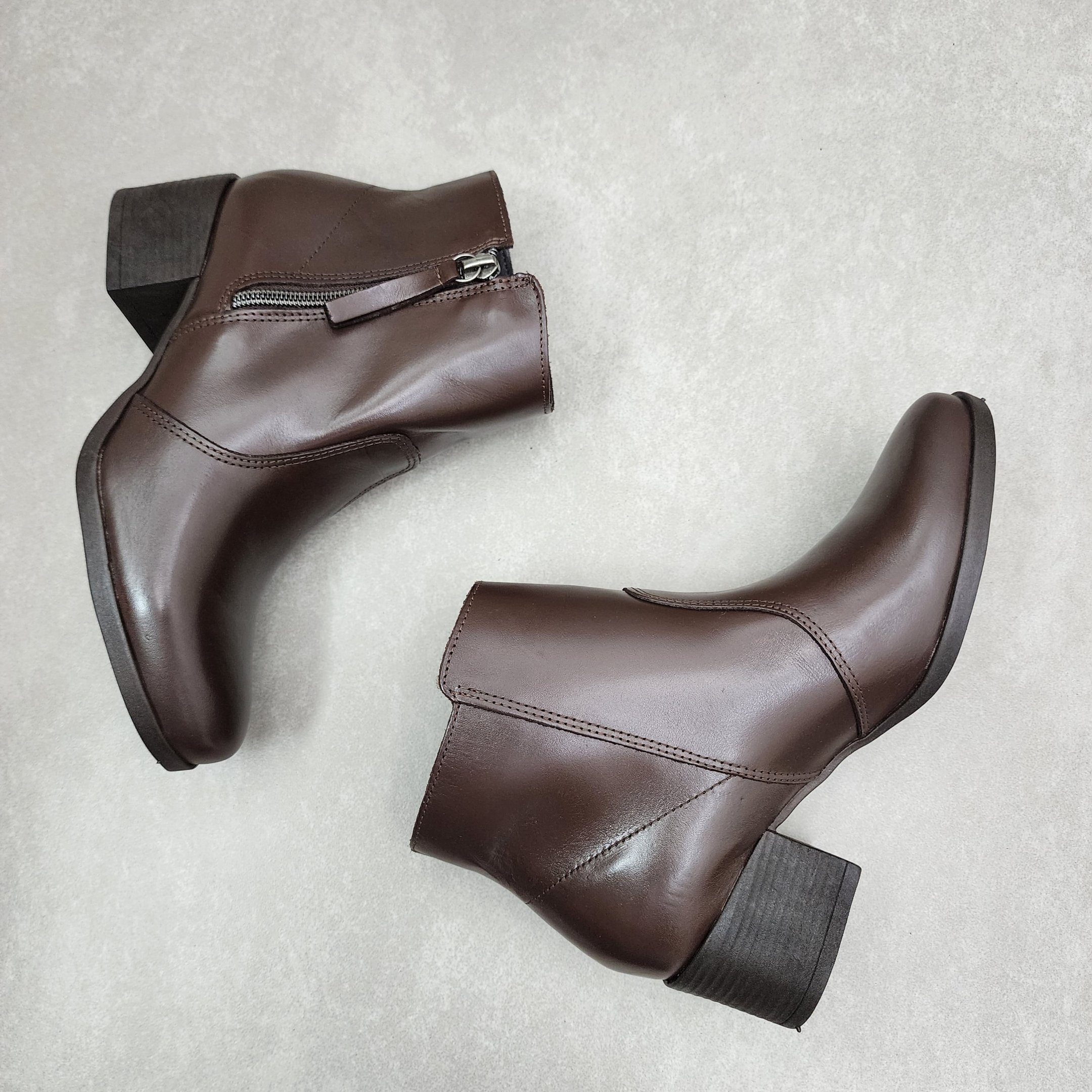 Bota Feminina Trilha da Lua Comfort Em Couro - Café Marrom 2