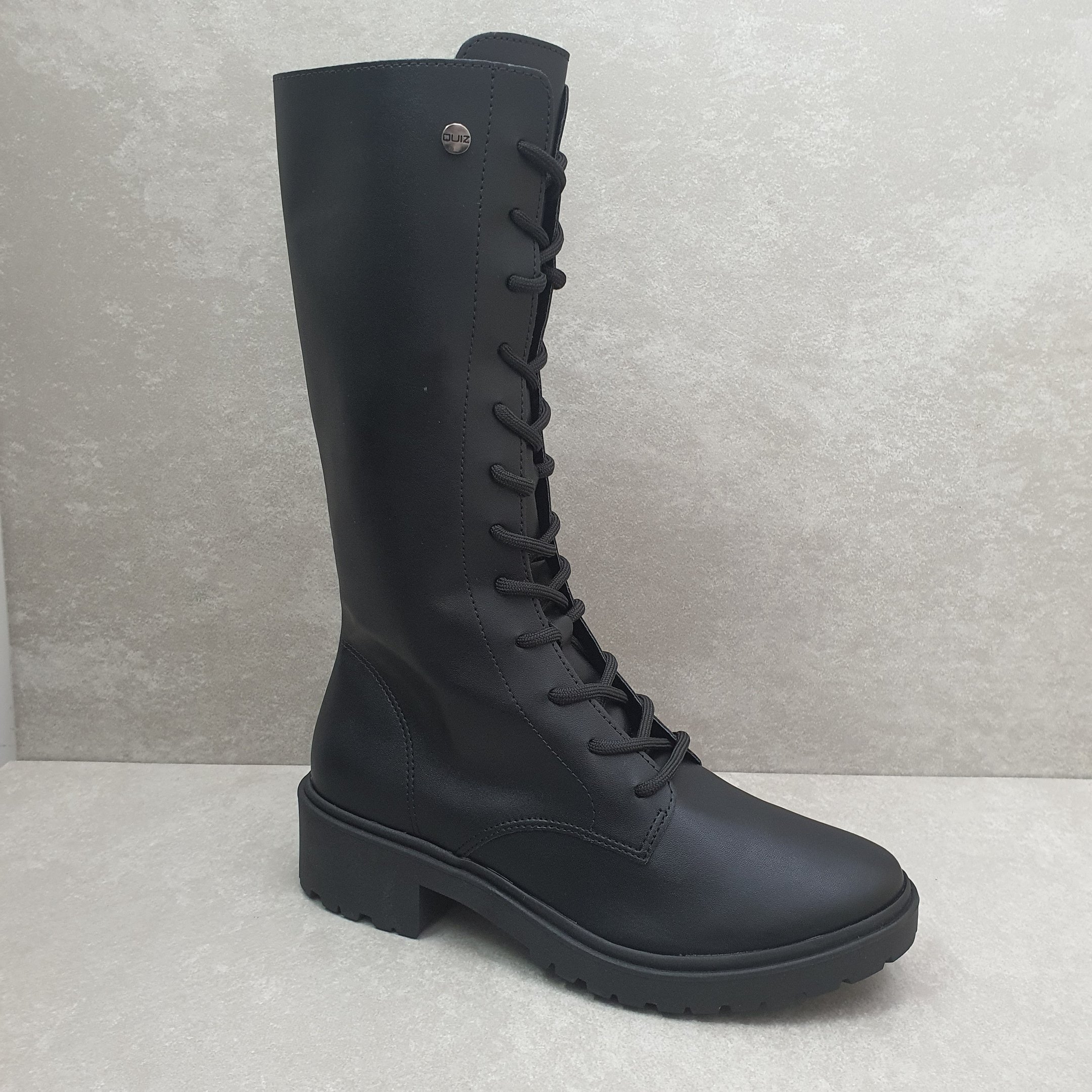 Bota Coturno Quiz Cano Longo - Preto Preto 1