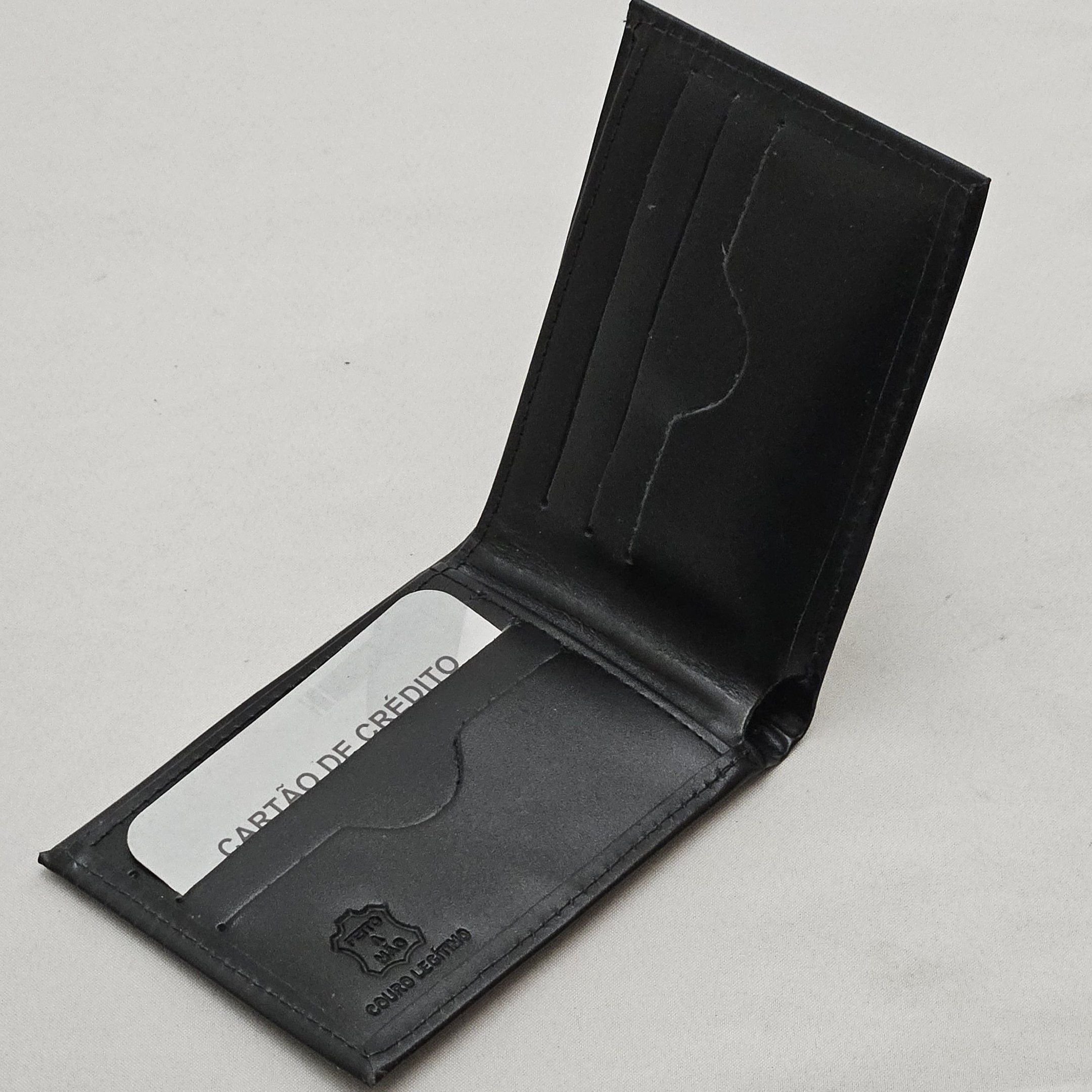 Carteira Masculina Kgeron Em Couro Listras Preto- 008-L Preto 3