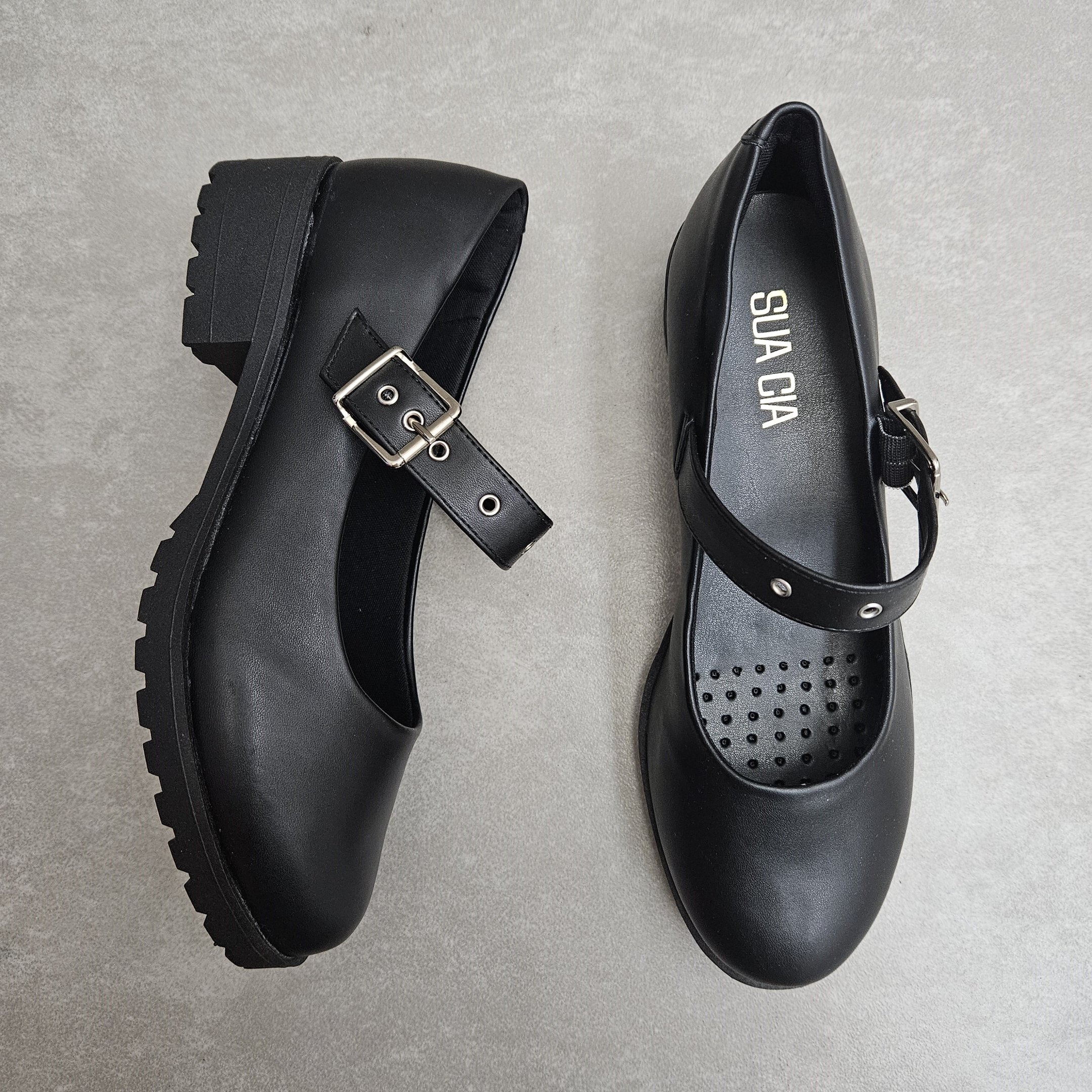Sapato Boneca Sua Cia Salto Bloco - Preto Preto 2