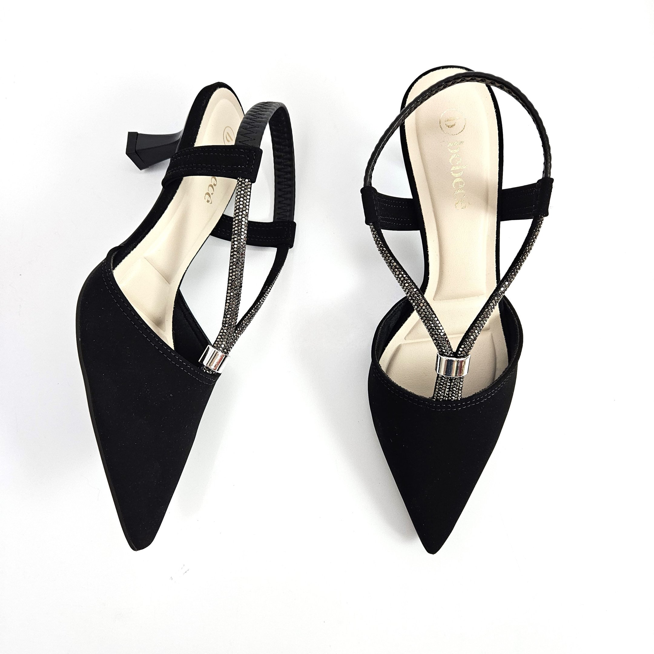 Sapato Feminina Bebecê Slingback Em Nobuck - Preto Preto 2
