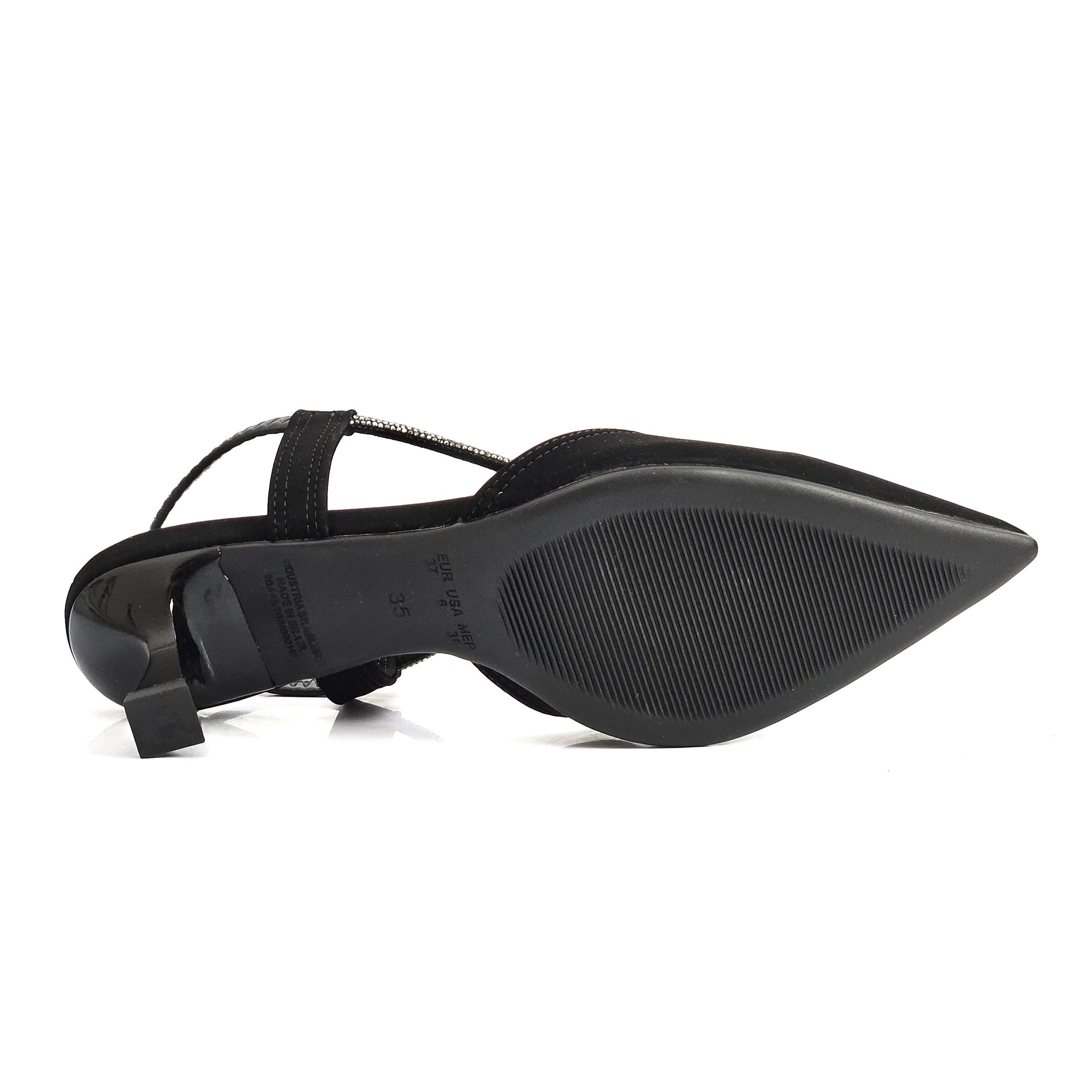 Sapato Feminina Bebecê Slingback Em Nobuck - Preto Preto 4